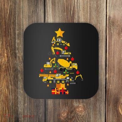 Construction Excavator Christmas Tree Coaster