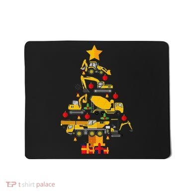 Construction Excavator Christmas Tree Mousepad