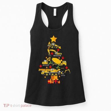 Construction Excavator Christmas Tree Women's Tank Top
