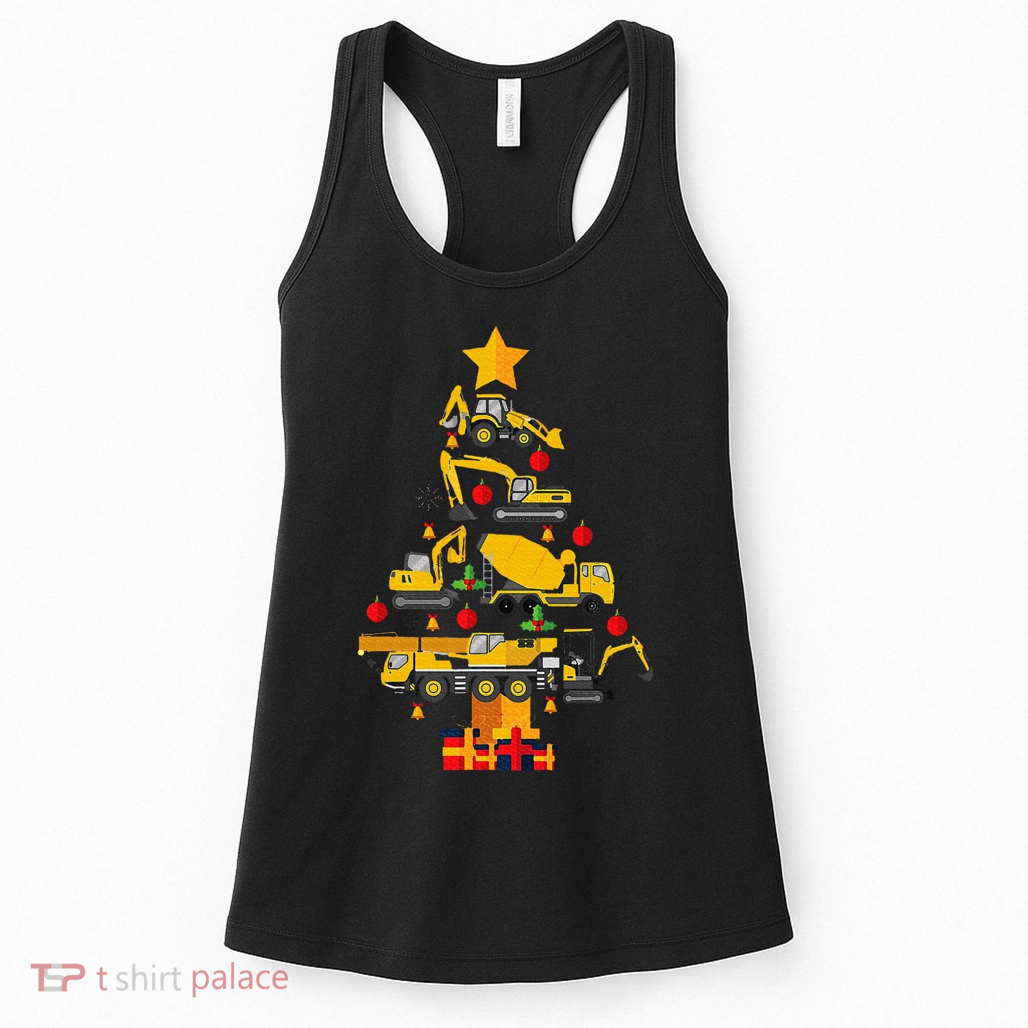 Construction Excavator Christmas Tree Women's Tank Top
