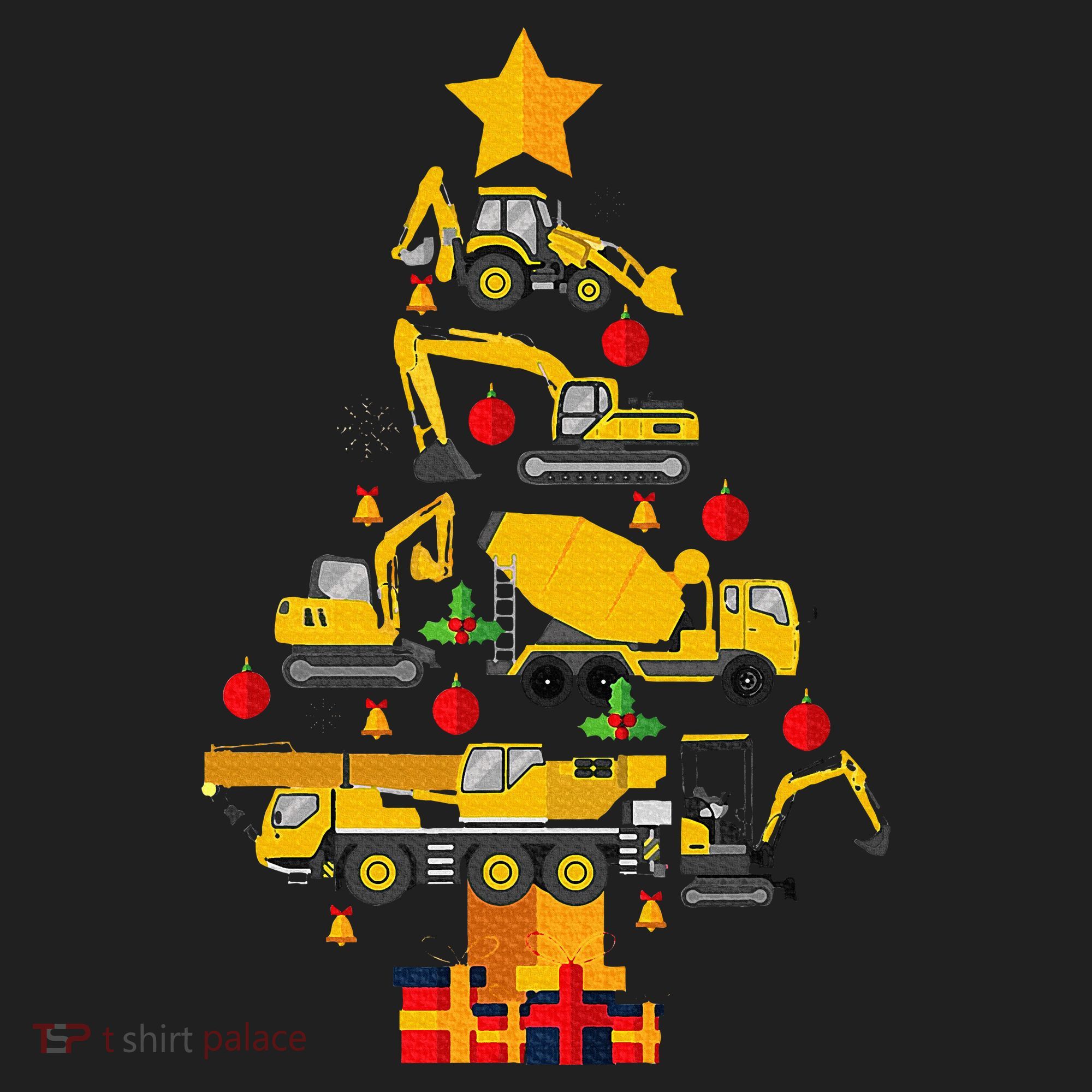 Construction Excavator Christmas Tree Hat