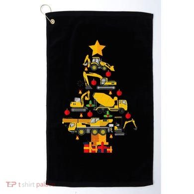 Construction Excavator Christmas Tree Golf Towel