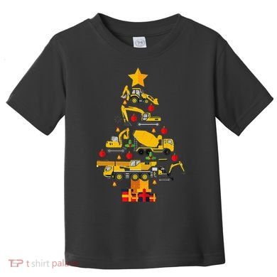 Construction Excavator Christmas Tree Toddler T-Shirt