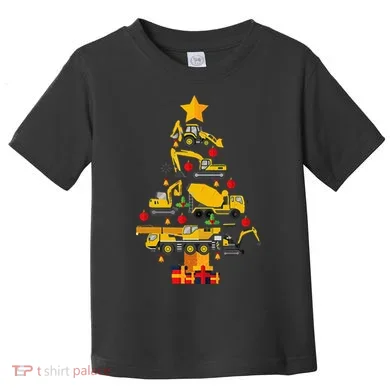 Construction Excavator Christmas Tree Toddler T-Shirt