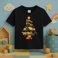 Construction Excavator Christmas Tree Toddler T-Shirt thumb 3