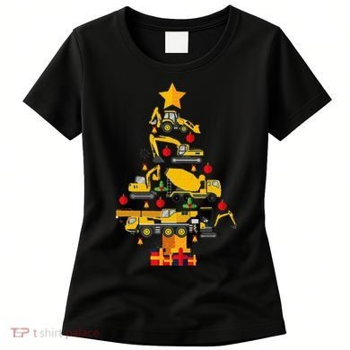 Construction Excavator Christmas Tree Women's T-Shirt