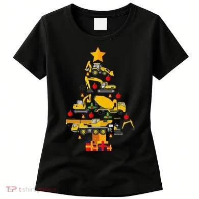 Construction Excavator Christmas Tree Women's T-Shirt