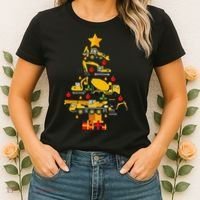 Construction Excavator Christmas Tree Women's T-Shirt thumb 2