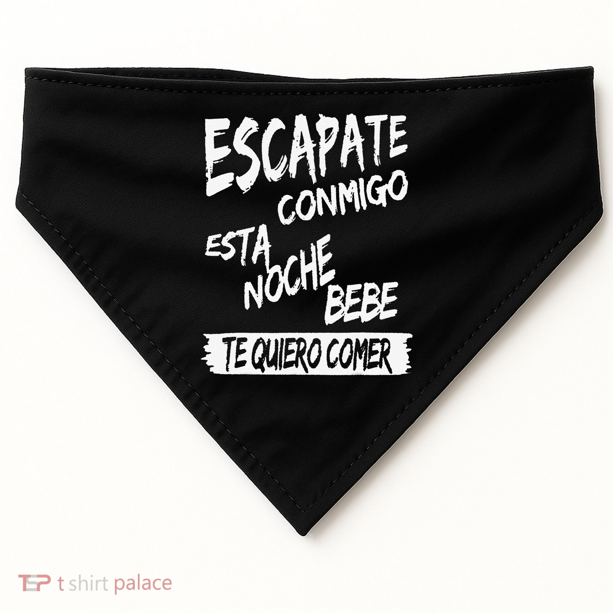 Cool Escapate Conmigo Esta Noche Bebe USA-Made Doggie Bandana