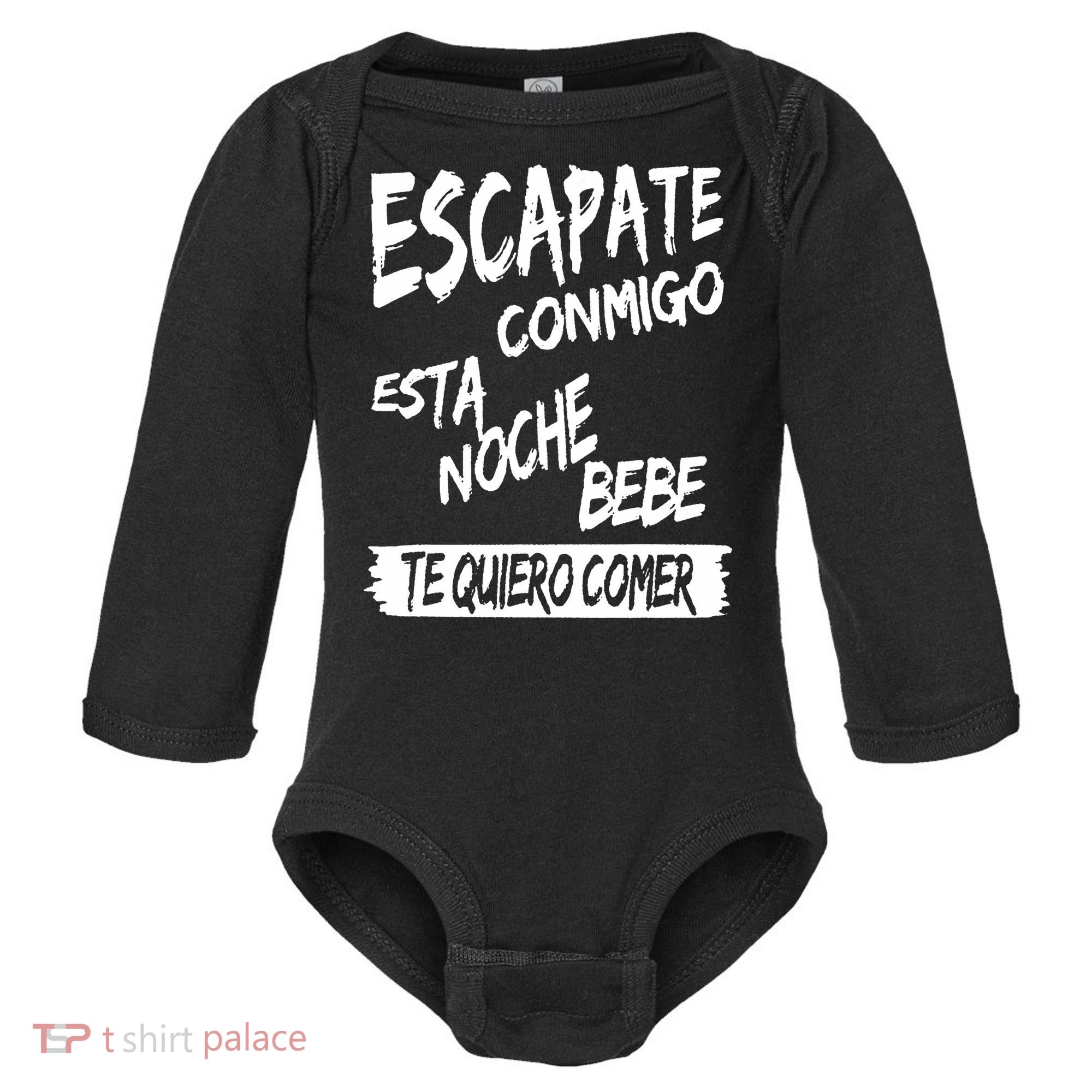Cool Escapate Conmigo Esta Noche Bebe Baby Long Sleeve Bodysuit