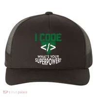 Computer Engineer Coding I Code Superpower Yupoong Adult 5-Panel Trucker Hat thumb 0