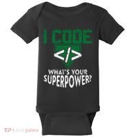 Computer Engineer Coding I Code Superpower Baby Bodysuit thumb 0