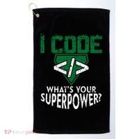 Computer Engineer Coding I Code Superpower Golf Towel thumb 0