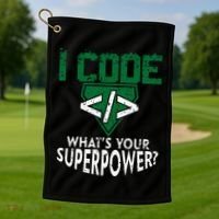 Computer Engineer Coding I Code Superpower Golf Towel thumb 1