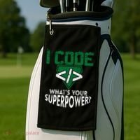 Computer Engineer Coding I Code Superpower Golf Towel thumb 2