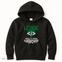 Computer Engineer Coding I Code Superpower Kids Hoodie thumb 0