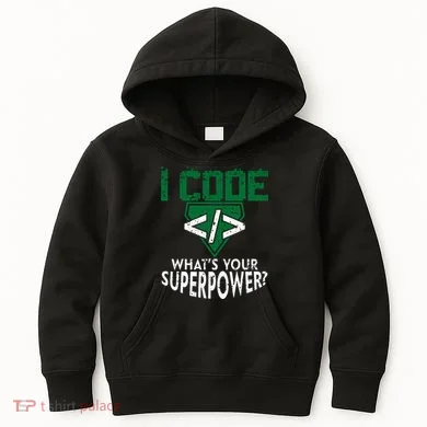 Computer Engineer Coding I Code Superpower Kids Hoodie