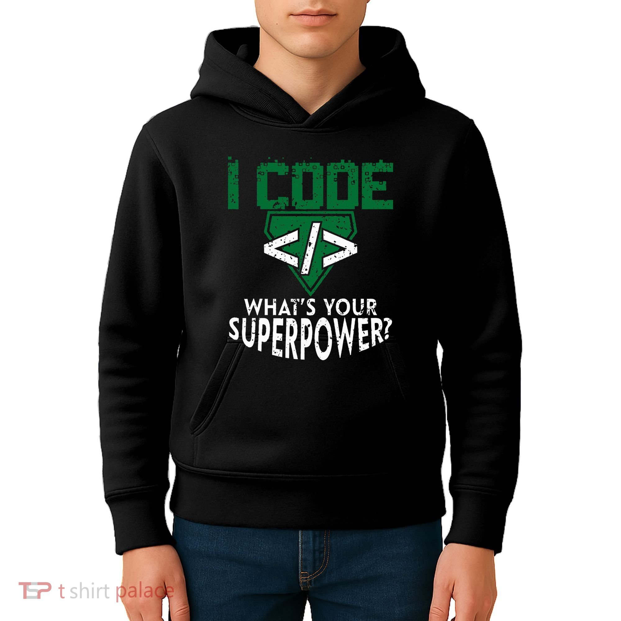 Computer Engineer Coding I Code Superpower Kids Hoodie