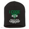 Computer Engineer Coding I Code Superpower Short Acrylic Beanie