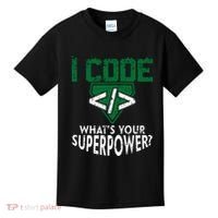 Computer Engineer Coding I Code Superpower Kids T-Shirt thumb 0