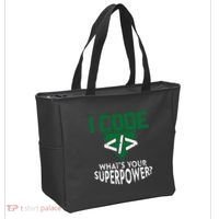 Computer Engineer Coding I Code Superpower Tote Bag thumb 2