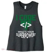 Computer Engineer Coding I Code Superpower Women's Racerback Cropped Tank thumb 0