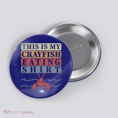 Crayfish Eating Crawfish Season Cute Gift Button