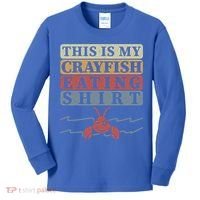 Crayfish Eating Crawfish Season Cute Gift Kids Long Sleeve Shirt thumb 0