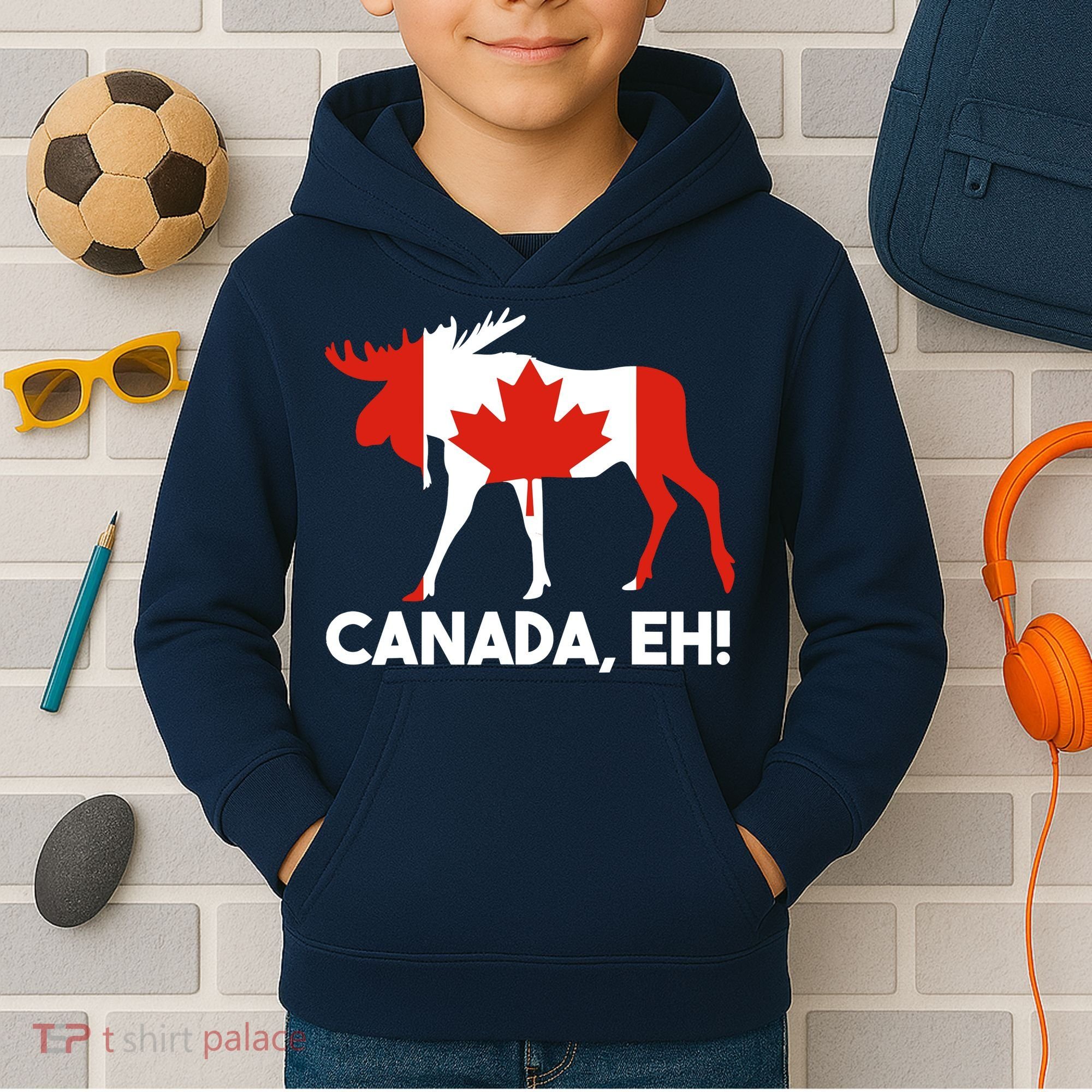 Canada Eh! Canadian Flag Kids Hoodie