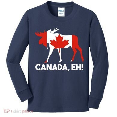 Canada Eh! Canadian Flag Kids Long Sleeve Shirt