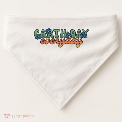Cute Earth Day Everyday Retro USA-Made Doggie Bandana