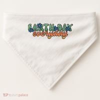 Cute Earth Day Everyday Retro USA-Made Doggie Bandana thumb 0