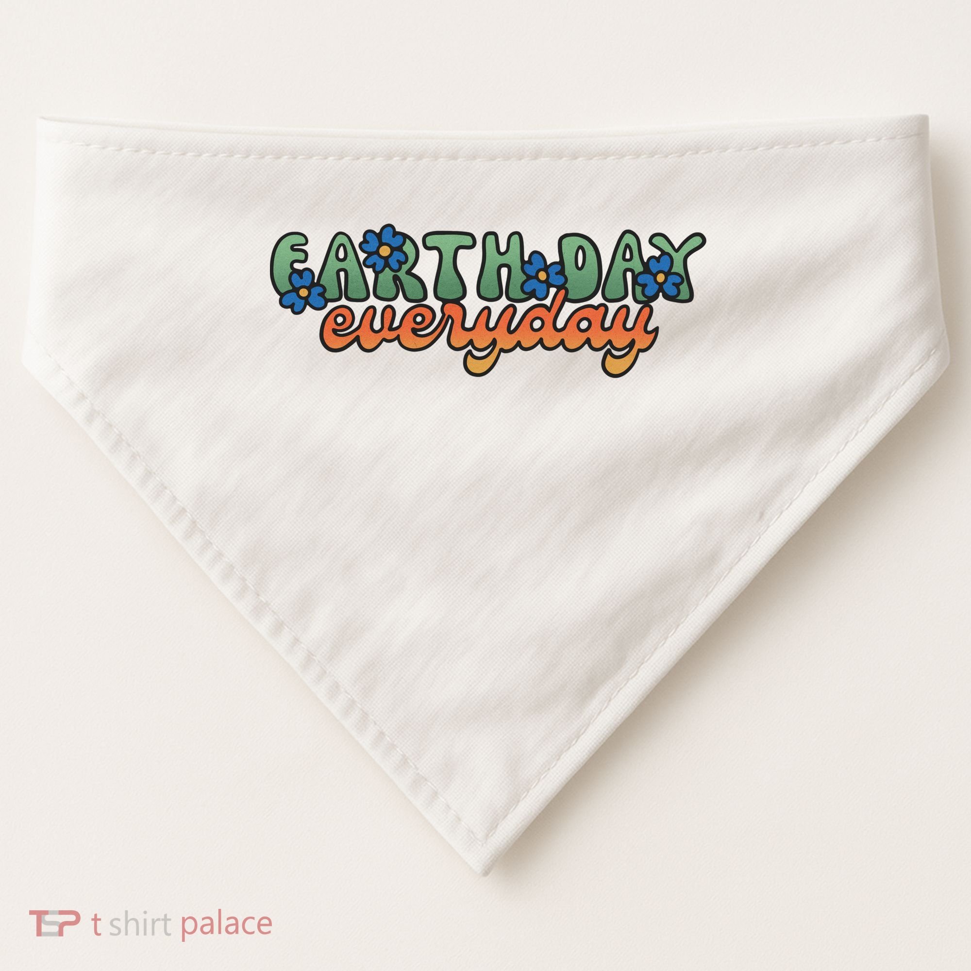 Cute Earth Day Everyday Retro USA-Made Doggie Bandana