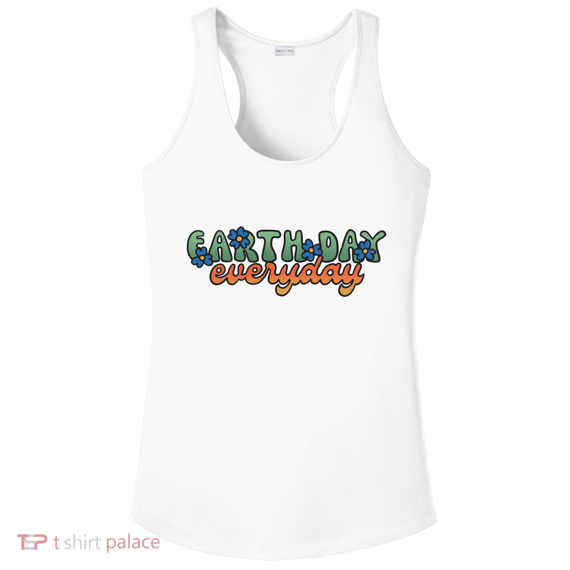 Cute Earth Day Everyday Retro Ladies PosiCharge Competitor Racerback Tank
