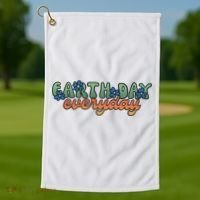 Cute Earth Day Everyday Retro Golf Towel thumb 1