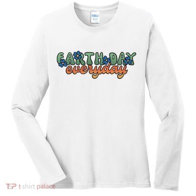 Cute Earth Day Everyday Retro Women's Long Sleeve Shirt