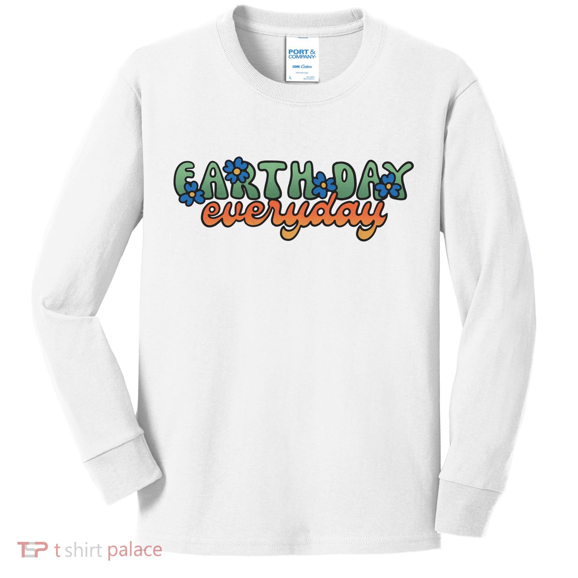 Cute Earth Day Everyday Retro Kids Long Sleeve Shirt