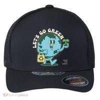 Cute Earth Day Lets Go Green Save The Earth Flexfit Unipanel Trucker Cap thumb 0