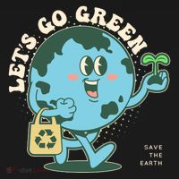 Cute Earth Day Lets Go Green Save The Earth Backpack thumb 2