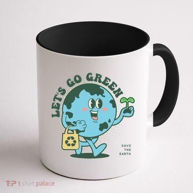 Cute Earth Day Lets Go Green Save The Earth Coffee Mug back