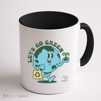Cute Earth Day Lets Go Green Save The Earth Coffee Mug thumb 1