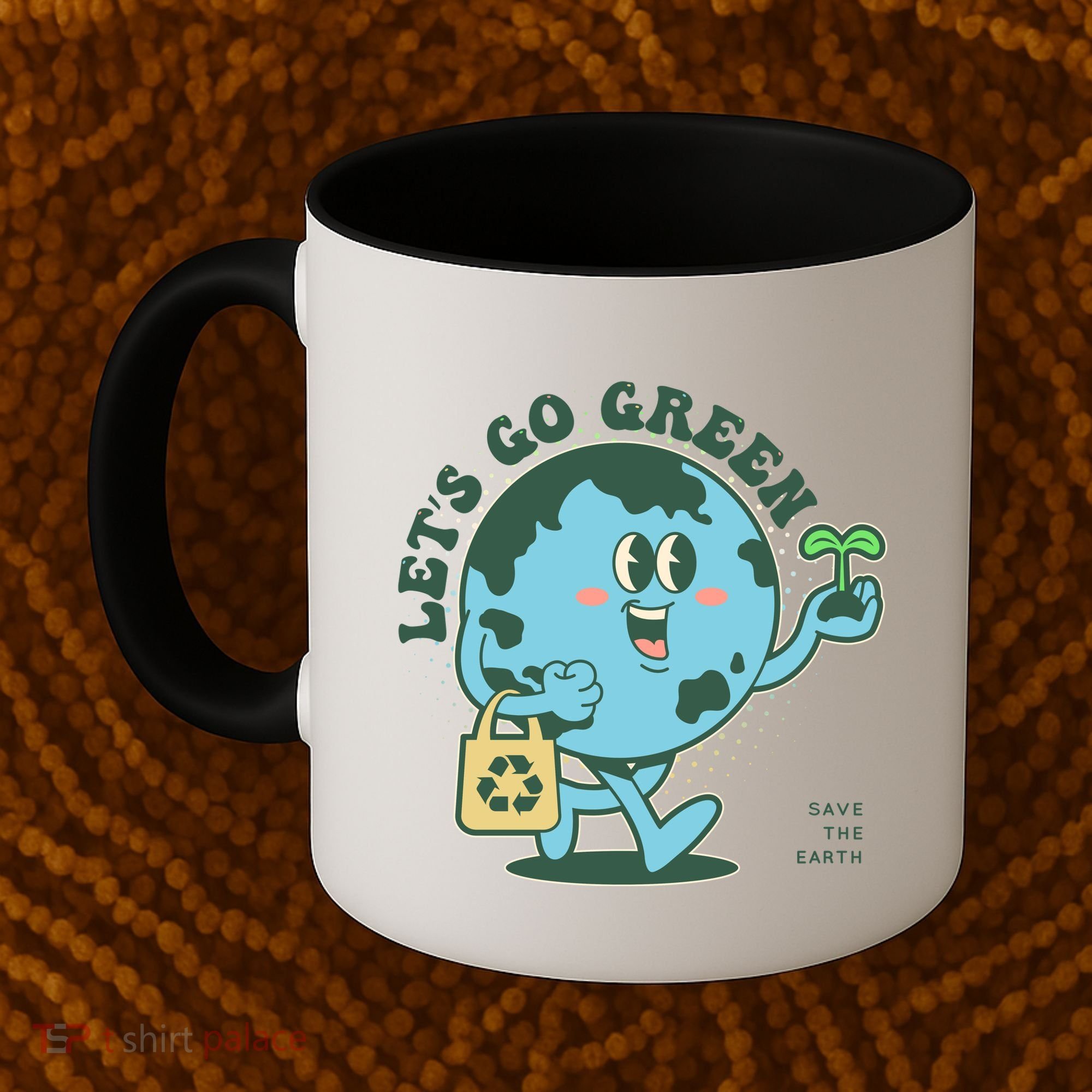 Cute Earth Day Lets Go Green Save The Earth Coffee Mug