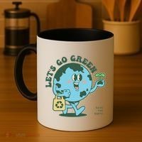 Cute Earth Day Lets Go Green Save The Earth Coffee Mug thumb 4