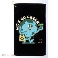 Cute Earth Day Lets Go Green Save The Earth Golf Towel thumb 0