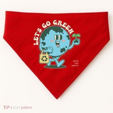 Cute Earth Day Lets Go Green Save The Earth USA-Made Doggie Bandana