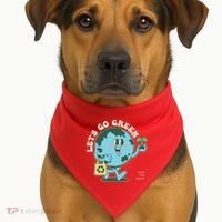 Cute Earth Day Lets Go Green Save The Earth USA-Made Doggie Bandana thumb 1