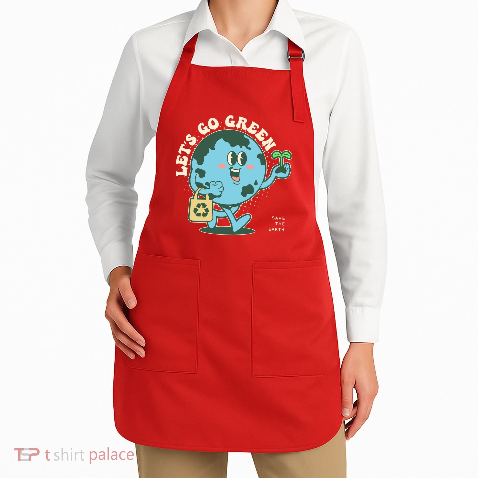 Cute Earth Day Lets Go Green Save The Earth Apron