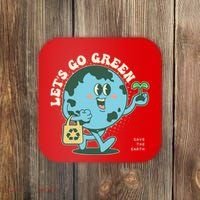 Cute Earth Day Lets Go Green Save The Earth Coaster thumb 0