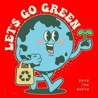 Cute Earth Day Lets Go Green Save The Earth Ornament thumb 1