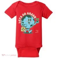 Cute Earth Day Lets Go Green Save The Earth Baby Bodysuit thumb 0